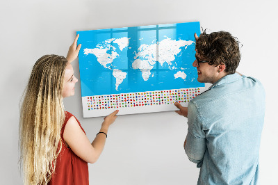 Tablica magnetyczna z pisakiem Mapa konturowa państw