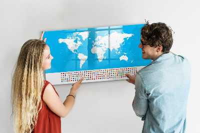 Tablica magnetyczna z pisakiem Mapa konturowa państw