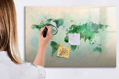 Tablica magnetyczna z pisakiem Akwarela mapa świata