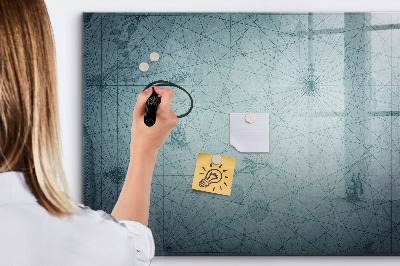 Tablica magnetyczna suchościeralna dla dzieci Vintage mapa