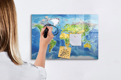 Tablica magnetyczna z pisakiem Mapa świata