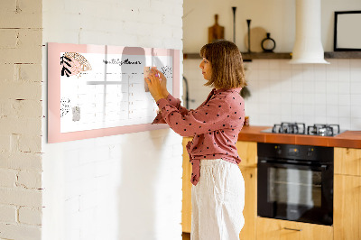 Tablica magnetyczna Planer miesięczny z kwiatami