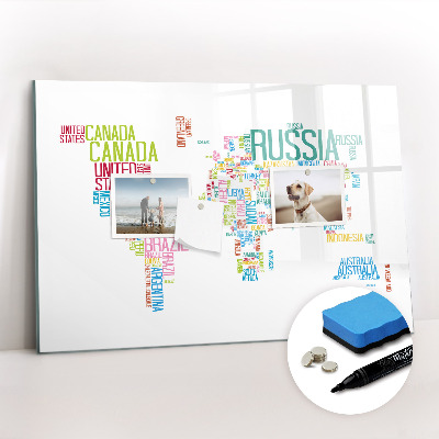 Tablica magnetyczna z pisakiem Mapa z nazw państw
