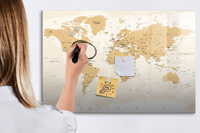 Tablica magnetyczna z pisakiem Polityczna mapa świata