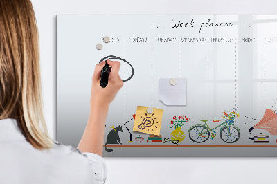 Tablica magnetyczna z pisakiem Tygodniowy planer
