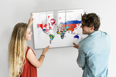Tablica magnetyczna z pisakiem Mapa flag narodowych
