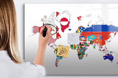 Tablica magnetyczna z pisakiem Mapa flag narodowych