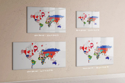 Tablica magnetyczna z pisakiem Mapa flag narodowych