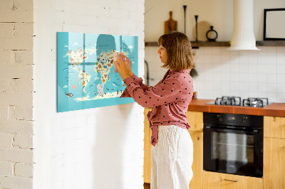 Tablica magnetyczna z pisakiem Mapa świata zwierząt