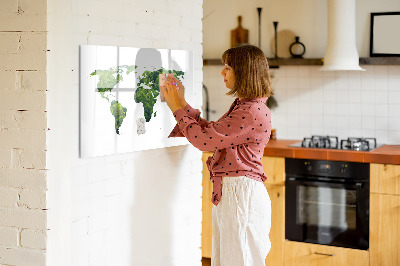 Tablica magnetyczna na magnesy na ścianę Mapa świata ekologia