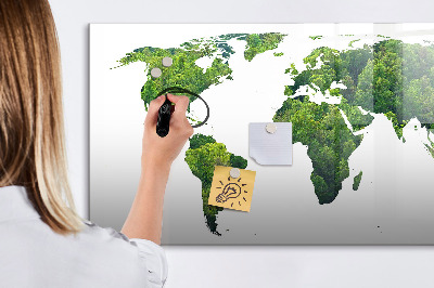 Tablica magnetyczna z pisakiem Mapa świata ekologia