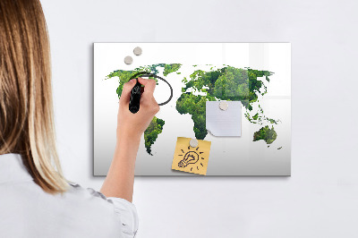 Tablica magnetyczna z pisakiem Mapa świata ekologia
