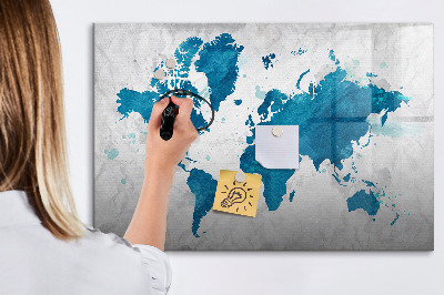 Tablica magnetyczna suchościeralna dla dzieci Mapa świata