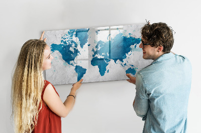 Tablica magnetyczna suchościeralna dla dzieci Mapa świata