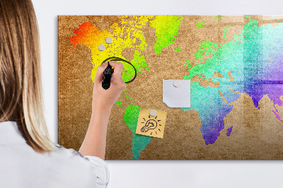 Tablica magnetyczna suchościeralna dla dzieci Mapa świata