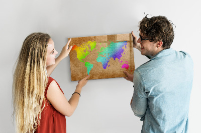 Tablica magnetyczna suchościeralna dla dzieci Mapa świata
