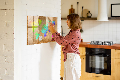 Tablica magnetyczna suchościeralna dla dzieci Mapa świata