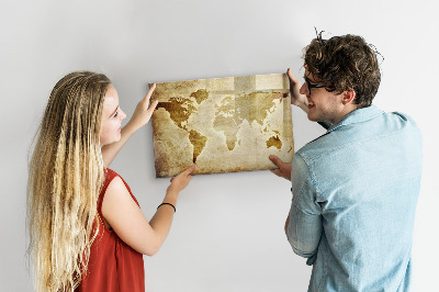 Tablica magnetyczna z pisakiem Stara mapa świata
