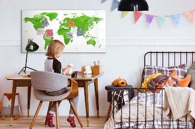 Tablica magnetyczna suchościeralna dla dzieci Mapa zielona trawa