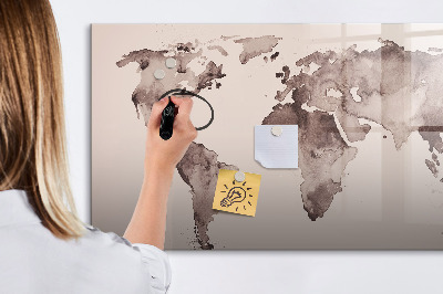 Tablica magnetyczna suchościeralna dla dzieci Akwarela mapa świata