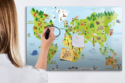 Tablica magnetyczna z pisakiem Mapa świata kultury