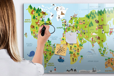 Tablica magnetyczna z pisakiem Mapa świata kultury