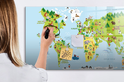 Tablica magnetyczna z pisakiem Mapa świata kultury