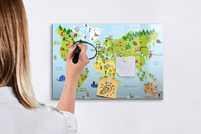 Tablica magnetyczna z pisakiem Mapa świata kultury