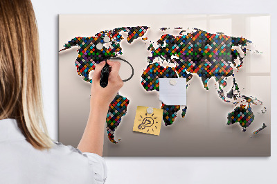 Tablica magnetyczna z pisakiem Abstrakcja mapa świata