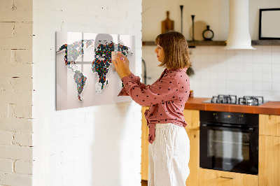 Tablica magnetyczna z pisakiem Abstrakcja mapa świata