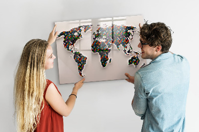 Tablica magnetyczna z pisakiem Abstrakcja mapa świata