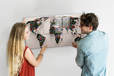 Tablica magnetyczna z pisakiem Abstrakcja mapa świata