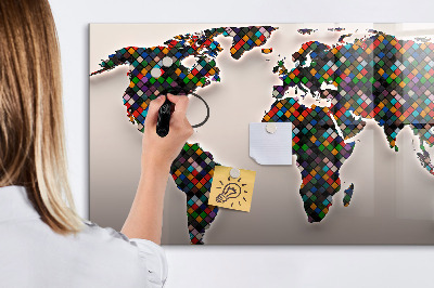 Tablica magnetyczna z pisakiem Abstrakcja mapa świata