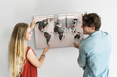 Tablica magnetyczna z pisakiem Abstrakcja mapa świata