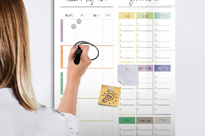 Tablica suchościeralna magnetyczna Tygodniowy plan posiłków