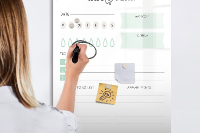 Tablica suchościeralna magnetyczna Plan dzienny