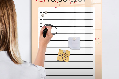 Tablica magnetyczna suchościeralna Lista rzeczy do zrobienia