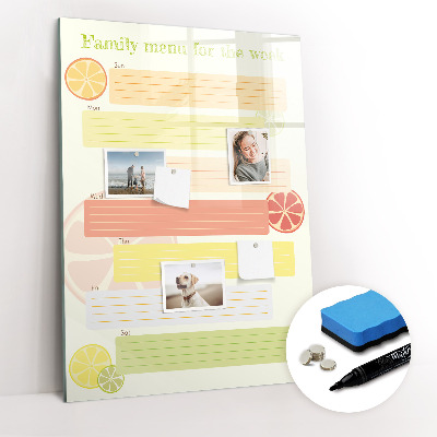 Tablica magnetyczna suchościeralna Planer menu
