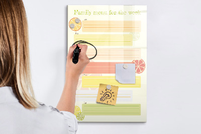 Tablica magnetyczna suchościeralna Planer menu