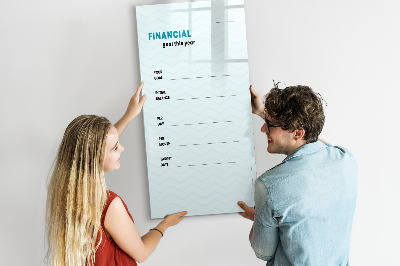Tablica suchościeralna magnetyczna Planista finansowy