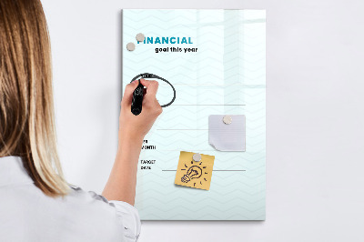 Tablica suchościeralna magnetyczna Planista finansowy