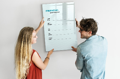 Tablica suchościeralna magnetyczna Planista finansowy