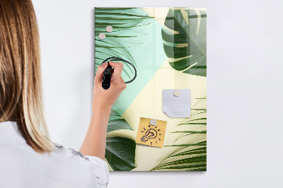 Tablica suchościeralna magnetyczna Monstera tropikalna