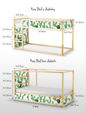 Naklejki Ikea Kura Bed Kaktus z Kwiatami Opuncji